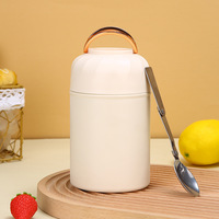 Portable Double Paroi En Acier Inoxydable Conteneur Sous Vide De Stockage Alimentaire Vide Boîte À Lunch Ensemble Fiole Thermique Pot Avec Cuillère