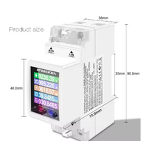 AT2PW 100A Tuya WIFI Din Rail Energy Meter Smart Switch Remote Control AC 220V 110V Digital Volt Amp Kwh Frequency Factor Meter.