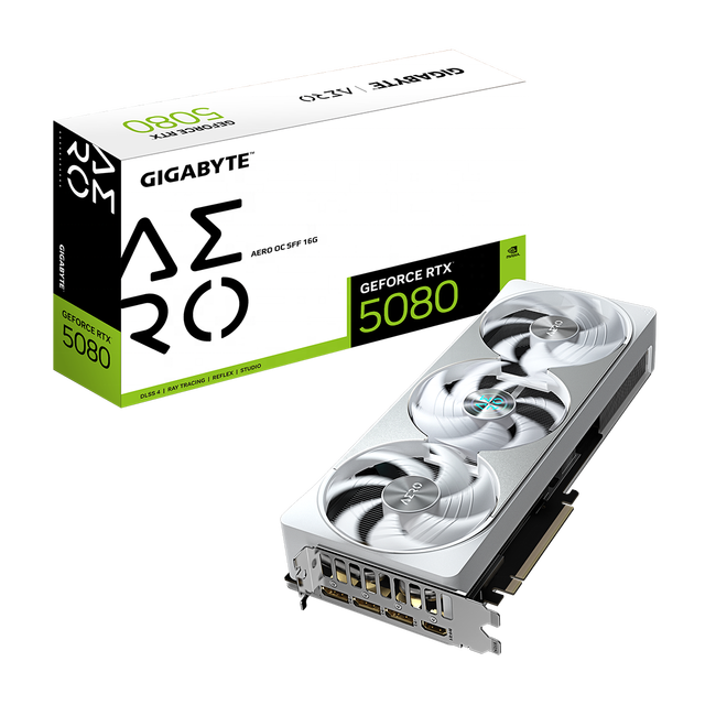 2025 New Released GIGABYTE RTX 5080 AERO OC SFF 16G RTX 5080 WHITE Gaming Graphics Card GPU RTX 5080 Video Cards for Gaming PC
