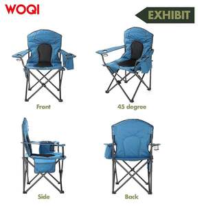 Chaise de camping pliable Woqi Outdoor, bleu paon, structure en aluminium, tissu Oxford, avec porte-gobelet, portable - Product Image 1
