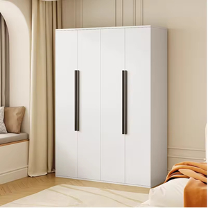 White Wooden Modern Eco-Friendly Bedroom <strong>Wardrobe</strong> Cabinets with Convertible luxury and <strong>Hanging</strong> Features <strong>Wardrobes</strong> - Product Image 4