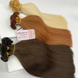 Extensiones de Cabello Humano Virgen 2026, Doble Trama, Punta Plana, Punta K, Pre-Adheridas con Queratina - Product Image 4