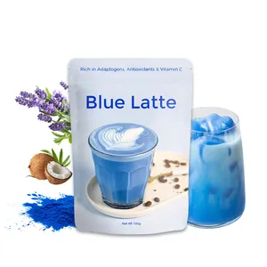 Marca própria Calmante Lavanda Leite com leite Azul Spirulina chá azul Lavanda com leite Azul