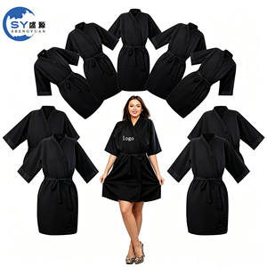 Robe de salon pour client, motif feuilles, kimono, cape de coiffure, robe de beauté, SPA, hôtel, barbier, vêtements d'invité, peignoir, enveloppement - Product Image 1