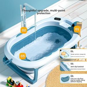 Baignoire pliable pour bébé Summer Infants, grande taille, en plastique PP, portable, antidérapante, pour nouveau-né, 2-en-1, position assise et allongée, utilisation domestique sécurisée - Product Image 2