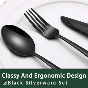 Ensemble de couverts Topwin de haute qualité, couteau à steak lourd, cuillère, fourchette, couverts épais, cuisine, mariage, acier inoxydable, argenté - Product Image 3