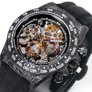 Montre mécanique automatique avec date, cristal saphir, surface transparente circulaire, mouvement chronographe multifonction - Product Image 3