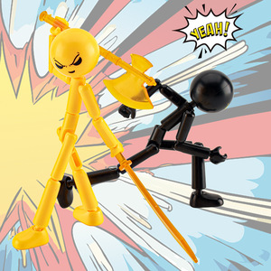Articulated Stick Figure Doll 7.5*7.5*11cm <b>ABS</b> Material Assembly Required Unisex Role Playing Toy - Product Image 2