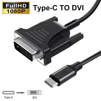 Kabel Konverter 1.8M Tipe C ke DVI 24+1 24+5 HD 1080P USB C DVI untuk Thunderbolt MacBook Pro LCD Proyektor Monitor