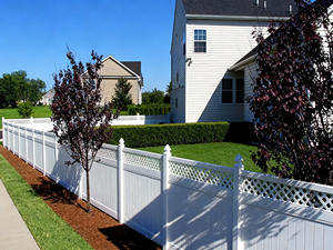 Panneaux de clôture Fentech Design Top Privacy, poteaux <span class=keywords><strong>en</strong></span> <span class=keywords><strong>treillis</strong></span>, clôture <span class=keywords><strong>en</strong></span> vinyle, 6 pieds de haut, blanc, moderne, résistant à la pourriture, imperméable, décoratif pour extérieur - Product Image 2