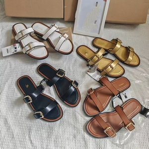 Women's Rhinestone Strappy Slide <b>Sandals</b> <b>Flat</b> Heel Gray Black Gold Colors Fashion Summer Shoes - Product Image 3
