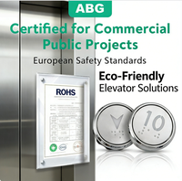Bouton d'ascenseur sécurisé verrouillable 24V avec rétroéclairage LED, protection IP54, construction en acier inoxydable pour une sécurité à basse tension contrôlée