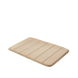 Tapis de bain en polaire corail rectangulaire gris clair absorbant antidérapant design minimaliste pour salle de bain - Product Image 3