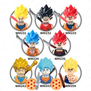 Wm6029 אנימה יפנית דרקון goku goku בן goan raditz פעולה כדור סט מודלים לבנים אבני הבניין בלוקים צעצועים wm6032