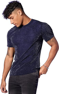 New in top e T-Shirt Streetwear da <span class=keywords><strong>uomo</strong></span> Glitter Mesh trasparente girocollo a maniche corte T-Shirt lucide T-Shirt per <span class=keywords><strong>uomo</strong></span> donna - Product Image 5
