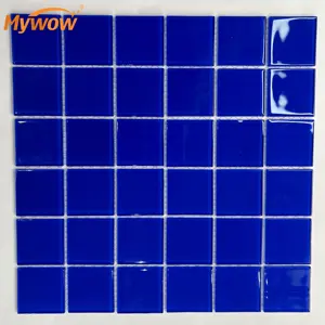 High Glossy Glass Crystal Blue Marble Mosaic Tile Bathroom Wall Decorative Floor Glass Mosaic