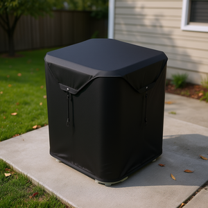 Cubierta universal para aire acondicionado de exterior, color negro, 28 x 28 pulgadas, protector de malla resistente a desgarros para todas las estaciones - Product Image 2