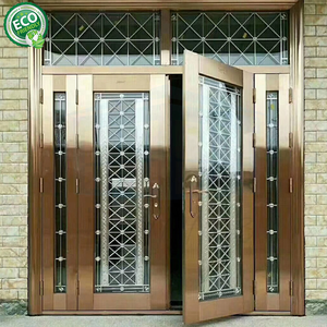 ประตูทางเข้าสแตนเลสแบบอเมริกัน พร้อมคุณสมบัติป้องกันการโจรกรรม สำหรับใช้งานภายนอกในวิลล่า อพาร์ทเมนท์ โรงแรม และโรงเรียน - สีตามสั่ง - Product Image 1