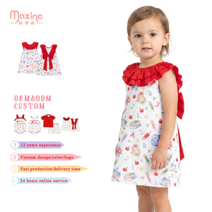 Abbigliamento Estivo per Bambini all'Ingrosso, Completi Senza Maniche con Fiocco Grande per il Ritorno a Scuola, Set di Vestiti per Bambine - Product Image 2