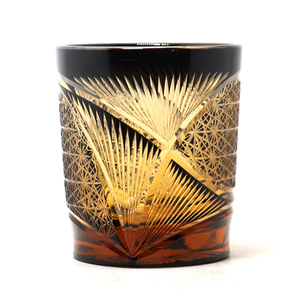 Vasos de vidrio Edo Kiriko hechos a mano de 250ml, vasos de whisky antiguos de ámbar en azul, verde, rojo y negro - Product Image 5