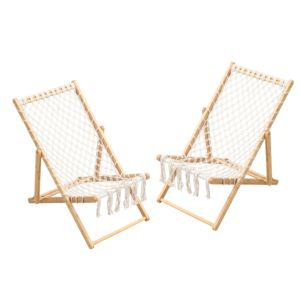 Juego de 2 sillas tejidas con cuerda tejida a mano para patio, jardín, balcón, sala de estar - Product Image 2