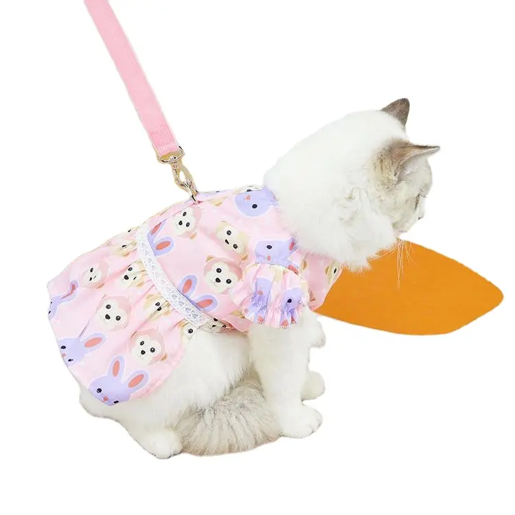 Dog Summer Dress petal For Spring Habiliment Pet Garment Gear Attir Kitten Pussy Cat Clothing