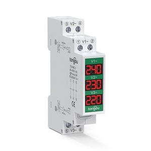 Mini Modular LED <span class=keywords><strong>Digital</strong></span> <span class=keywords><strong>Display</strong></span> Voltímetro Indicador Din Rail Mount Trifásico AC 80-500V Medidor de Tensão - Product Image 6