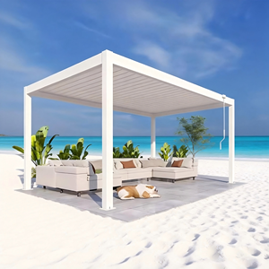 Pergola bioclimatique motorisée <span class=keywords><strong>pour</strong></span> <span class=keywords><strong>jardin</strong></span> extérieur, gazebo en aluminium avec <span class=keywords><strong>toit</strong></span> à lames orientables, pergola en aluminium <span class=keywords><strong>pour</strong></span> extérieur - Product Image 1