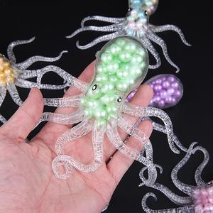 CHENXI Jouet anti-stress créatif en forme de pieuvre transparente avec perles, populaire, type Mochi Squishy, jouet à presser - Product Image 3