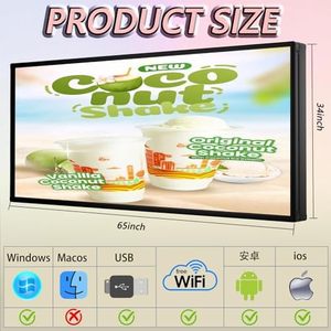 P5 IP65 Waterproof Programmable <strong>LED</strong> <strong>Display</strong> 65\" 34\" for Outdoor Advertising-WiFi USB <strong>Control</strong> Scrolling Text Images/Videos - Product Image 5