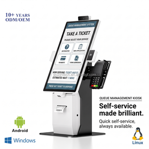 Kiosco de autoservicio con pantalla táctil capacitiva de escritorio, podio/lectern de pie, terminal POS de autoservicio con escáner de código de barras integrado y NFC - Product Image 3