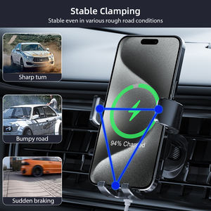 Support de téléphone portable pour <span class=keywords><strong>voiture</strong></span> Support de téléphone portable à charge rapide sans fil 15W Supports de téléphone voitures pour iPhone avec <span class=keywords><strong>chargeur</strong></span> - Product Image 5