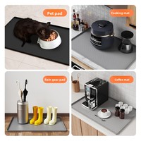 Meilleure vente transfrontalière : Tapis de protection sous-évier en silicone, imperméable, carré, style chinois, 34''x22'', pour meuble de cuisine