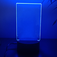 Tablero de notas acrílico en blanco Usb, tablero de escritura, tablero de mensajes Led, luz nocturna acrílica en blanco con soporte borrable