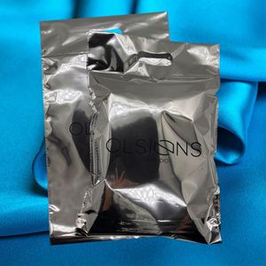 Sac d'expédition en poly aluminium argenté avec poignée, logo personnalisé, S M L, sac d'expédition pour vêtements, sacs d'expédition métalliques brillants - Product Image 2