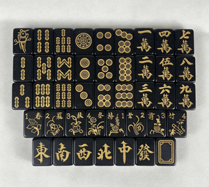 Ensembles de Mahjong en Acrylique Noir et Or de Qualité Professionnelle, Modernes, pour 4 Joueurs, Portables pour la Maison, les Voyages, les Salles de Jeux et le Divertissement - Product Image 5
