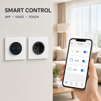 Interrupteur mural intelligent WiFi Zigbee Tuya pour hôtel, UE, Royaume-Uni, 1/2/3 voies, panneau en verre trempé, commande vocale Alexa Google Home