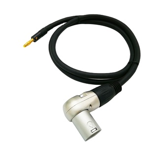 זווית ישרה xlr מחבר 3pin מצופה זהב בננה 4 מ "מ כבל xlr כבל בננה למגבר סאב וופר מגבר - Product Image 4