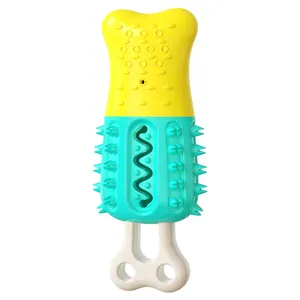 Multi-function Hoopet Summer Cooling Ice Popsicle Dog Toothbrush Chew Brush Toy Bone