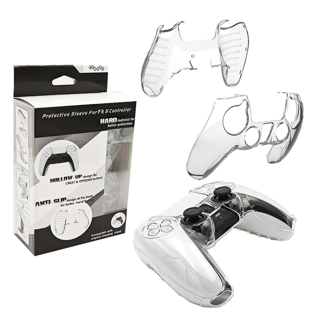 Clear Hard Shell Controller Protective Case for PS5