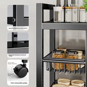 Étagère de rangement de <span class=keywords><strong>cuisine</strong></span> moderne en métal multi-niveaux, panier à légumes sur pied, accessoires de <span class=keywords><strong>cuisine</strong></span> efficaces pour l'organisation des étagères - Product Image 2