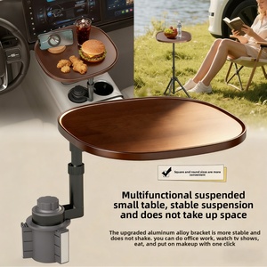 Multi Vehicle-Mounted Floating Tray <strong>Table</strong> Aluminum Alloy Stand 360&deg; Rotatable, Adjustable Squircle Tabletop Car <strong>Table</strong> Bracket - Product Image 2