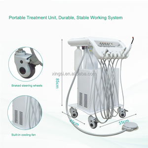 รถเข็นทันตกรรมเคลื่อนที่ออลอินวัน พร้อมระบบจ่ายน้ำดูดและระบบจ่ายยาทันตกรรมแบบพกพาความแม่นยำสูง - รถเข็นทันตกรรมเคลื่อนที่แบบมีกังหัน - Product Image 1