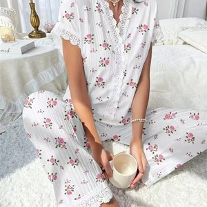 Vêtements d'intérieur d'été européens et américains, sexy, à imprimé floral, respirants, à taille élastique - Product Image 3