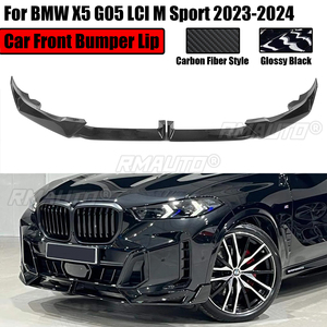4ชิ้นสำหรับ2023-2024รถ BMW G05 lci M spoiler M spoiler กันชนหน้ารถแนวสปอร์ตชุดอุปกรณ์ตัวสปอยเลอร์สีดำมันวาว - Product Image 1