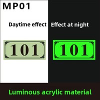 Plaques de numéros de maison personnalisées en acrylique lumineuses qui brillent dans le noir, autocollantes, pour hôtel, restaurant, dortoir, usage domestique