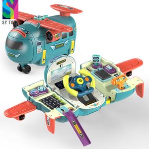 SY TOYS 3 en 1 électrique multi-fonction transformer avion voiture jouet drôle éducatif enfants cadeau pour préscolaire en plastique Durable - Product Image 1