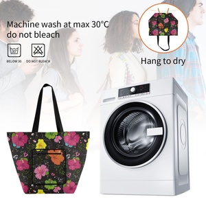 LOW MOQ Washable BFoldable Recycle <b>Shopping</b> Grocery Reusable Bag Polyester Grocery Supermarket Tote Bag <b>Shopping</b> Bag with Logo - Product Image 5