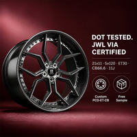 Jantes forgées grises Twin-V 3 pièces 21x11 5x120 ET30 6061 T6 personnalisées à déport profond pour Dodge