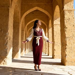 Abaya de Poliéster Bordada Personalizada al por Mayor, Elegante y de Lujo para Mujeres Musulmanas - Product Image 3